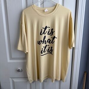 Yellow it is what it is short sleeve graphic tee size 2XL